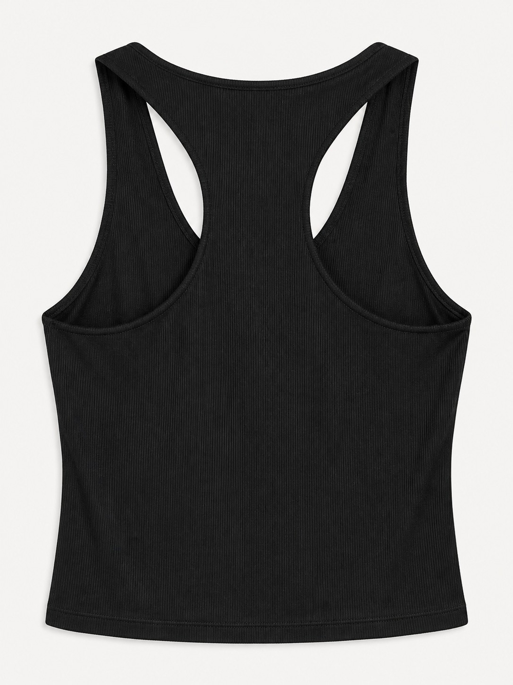 Pink Rose Black Ribbed Racerback Tank-Sz S - Picture 2 of 4